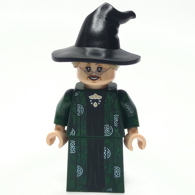 Professor Minerva McGonagall, Dark Green Robe, Black Hat with Dark Tan Hair, Silver Circle Symbols