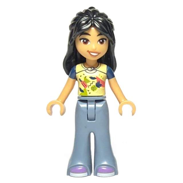 Liann - Bright Light Yellow Top, Sand Blue Pants