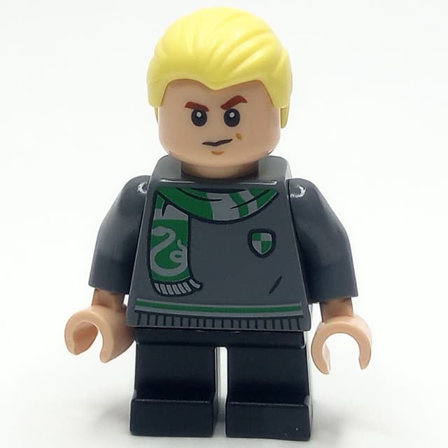 Draco Malfoy, Short Legs, Dark Bluish Grey Sweater, Scarf