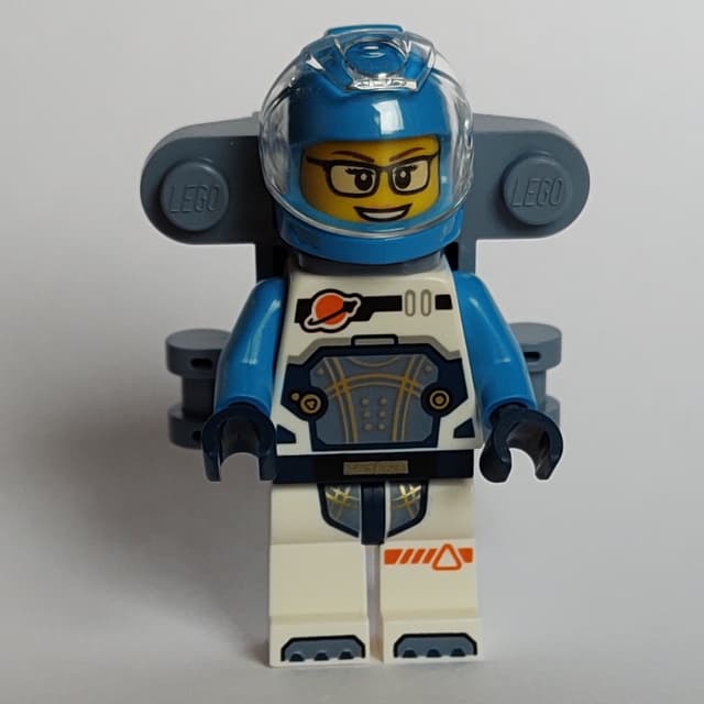 Astronaut, White and Dark Azure Spacesuit, Sand Blue Back Bracket