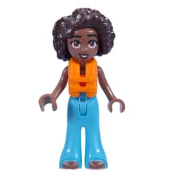 Aliya - Coral Top, Medium Azure Pants, Life Jacket