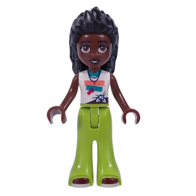 Elsa D - White Shirt, Lime Pants