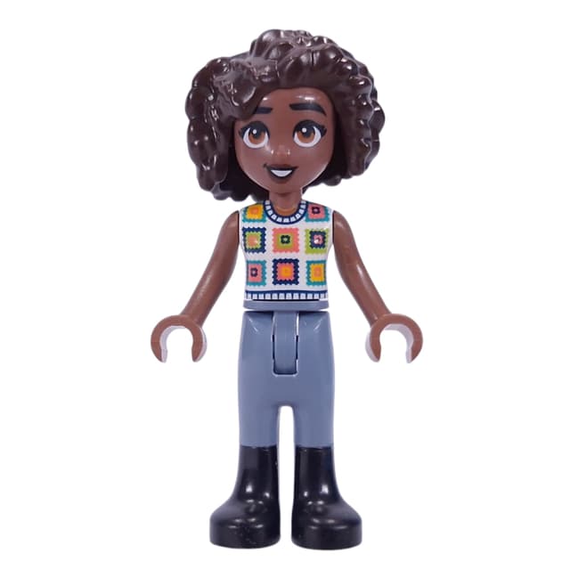 Aliya - White Shirt, Sand Blue Pants