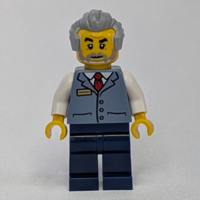 Train Operator, Sand Blue Vest, Dark Blue Legs