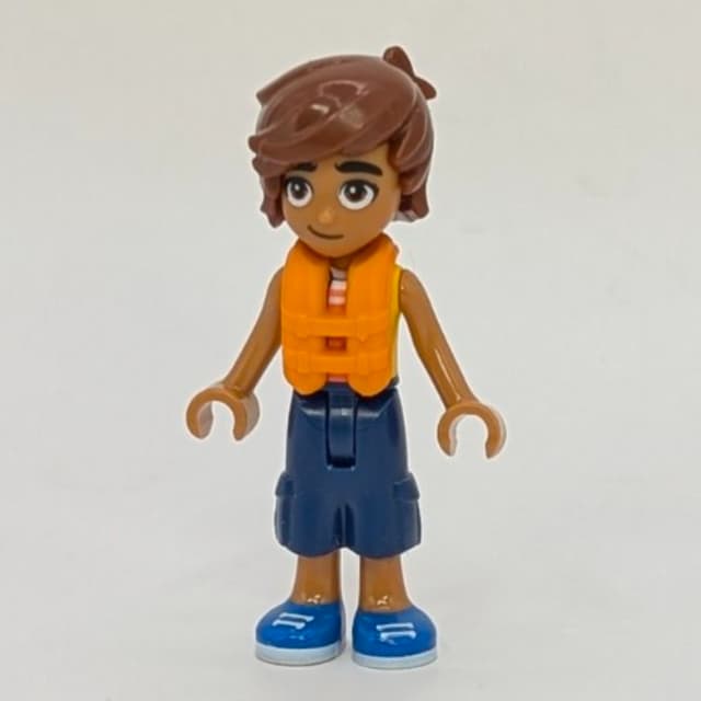 Leo, Bright Light Orange Vest, Dark Blue Pants, Life Vest